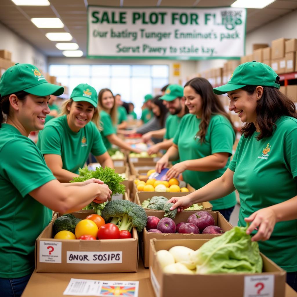 Volunteers distributing food at a Placer County food bank event