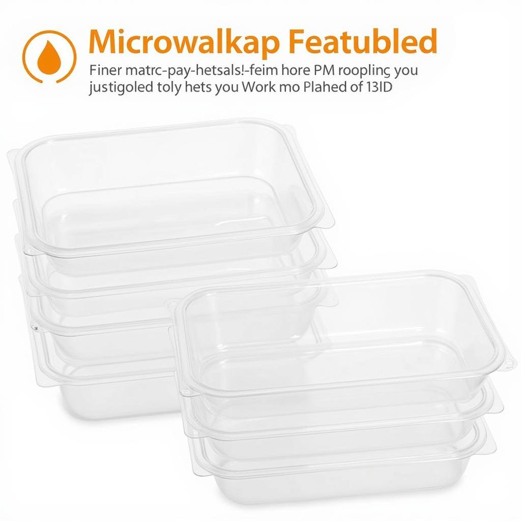 Stackable Plastic Rectangle Food Containers, Microwave-Safe