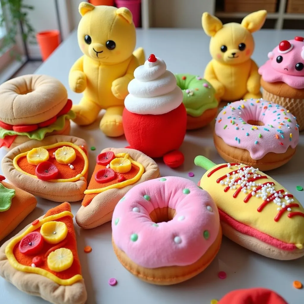 Variety of Plush Food Stuffed Animals