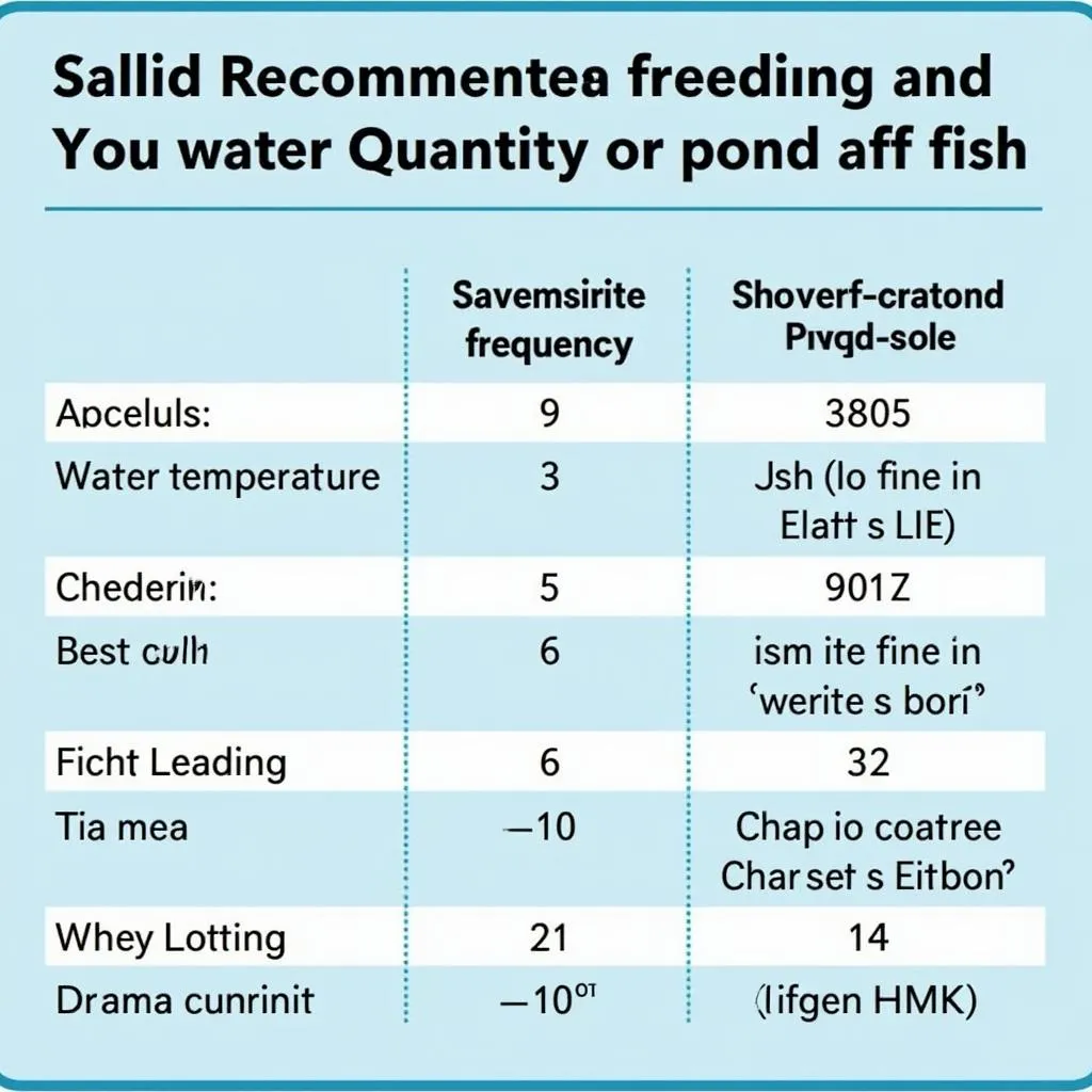 Feeding schedule for pond fish