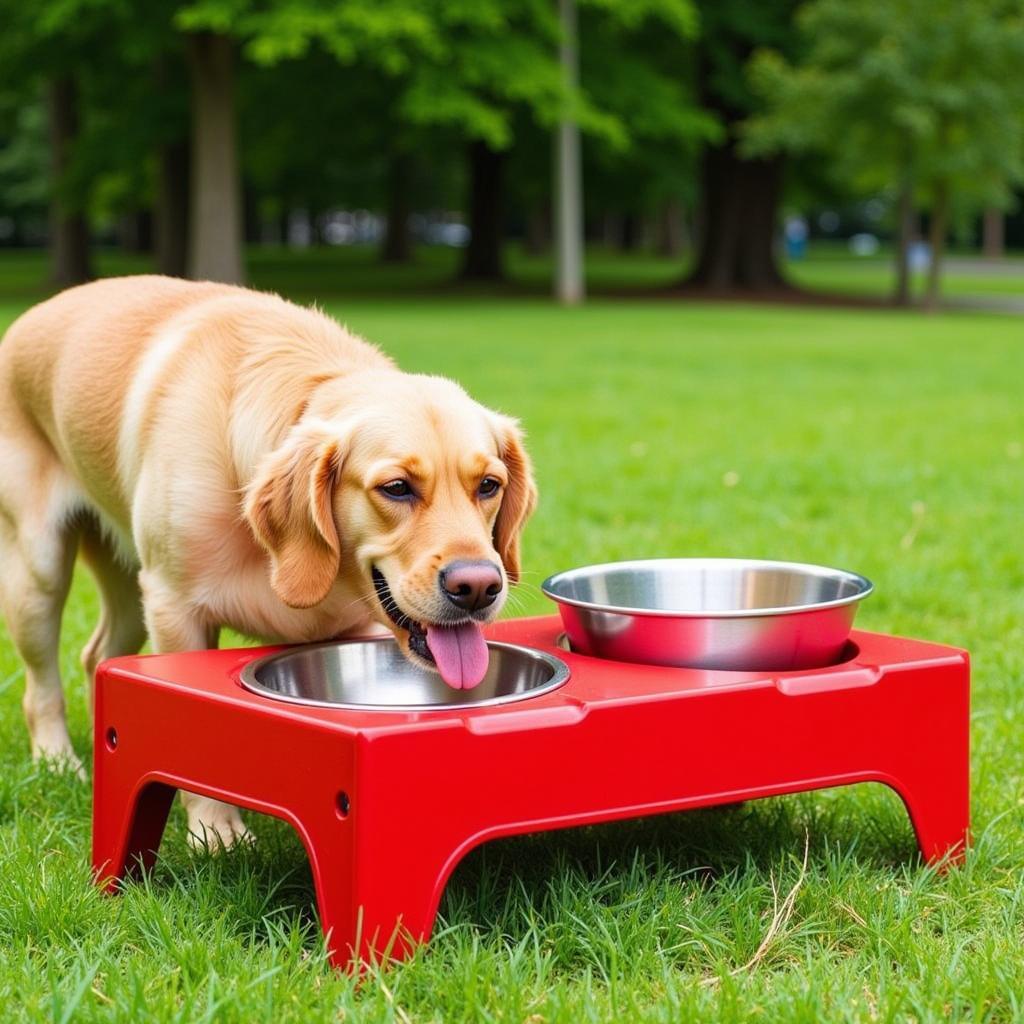 Portable Dog Water and Food Stand