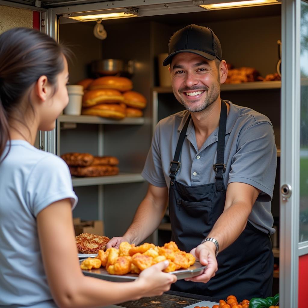 Smiling Portland Food Cart Owner