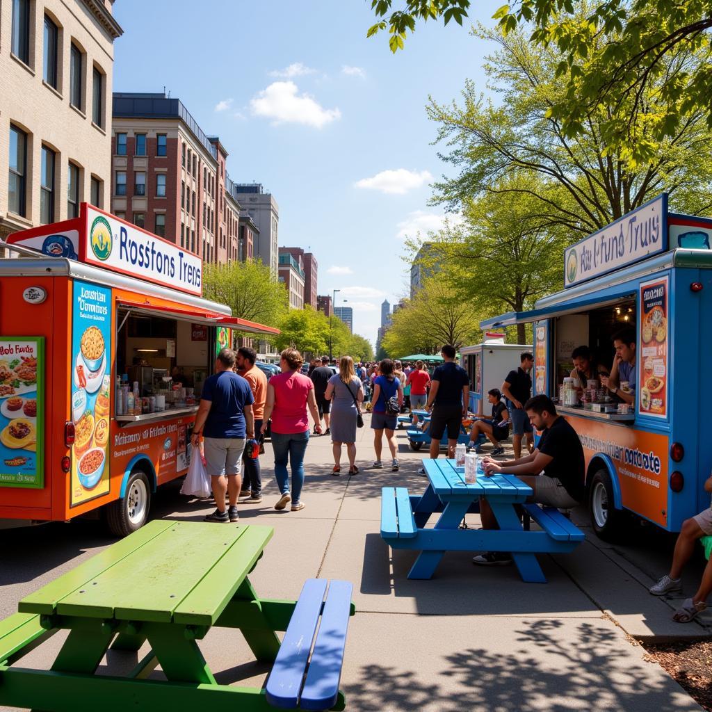 Vibrant Portland Food Cart Pod