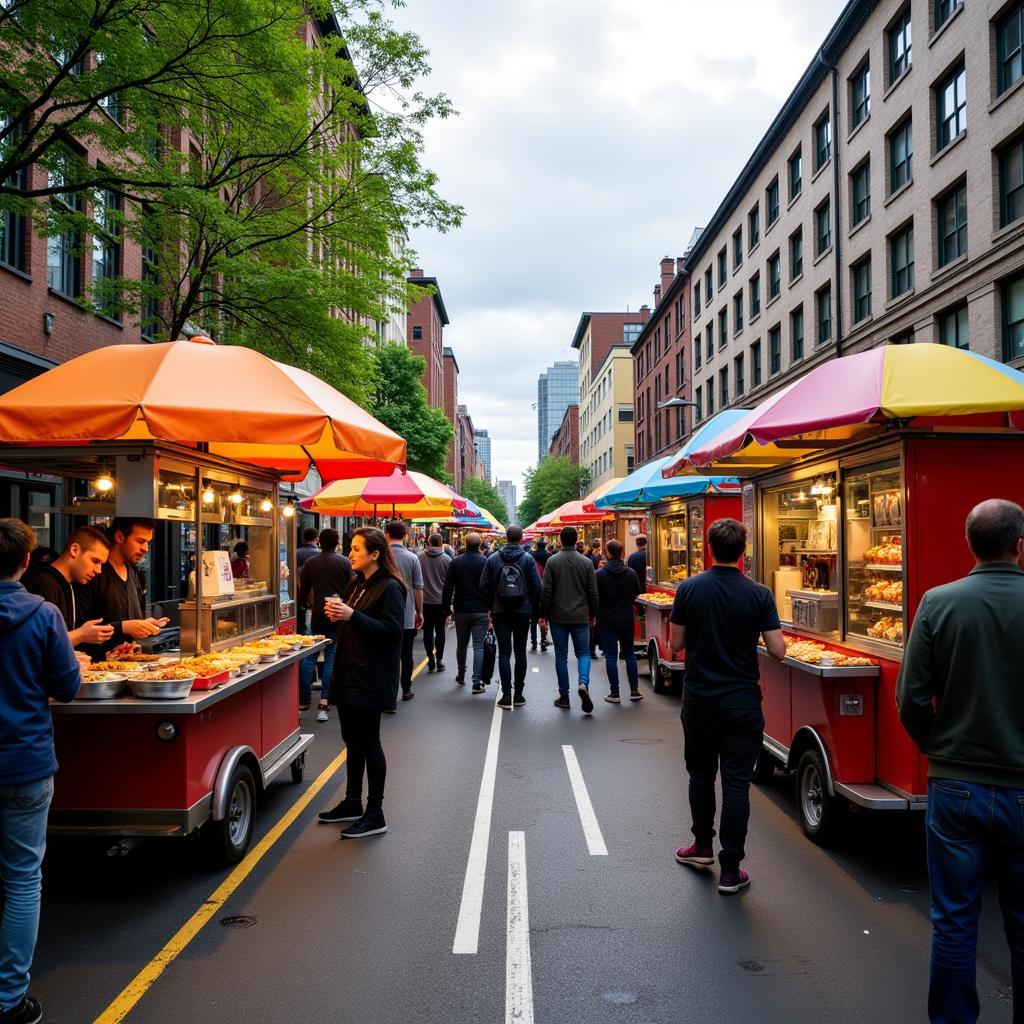 Bustling Portland Food Cart Scene