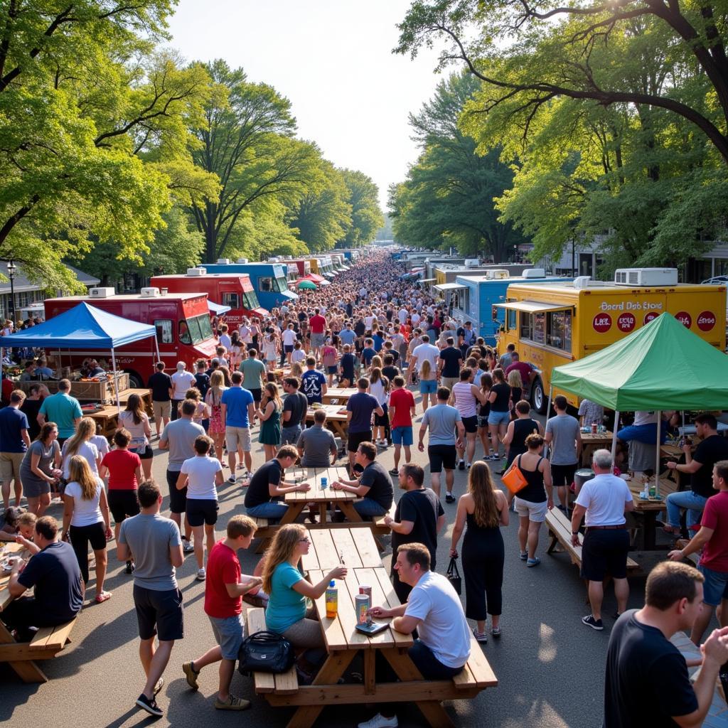 Crowds Enjoying the Portsmouth Food Truck Festival