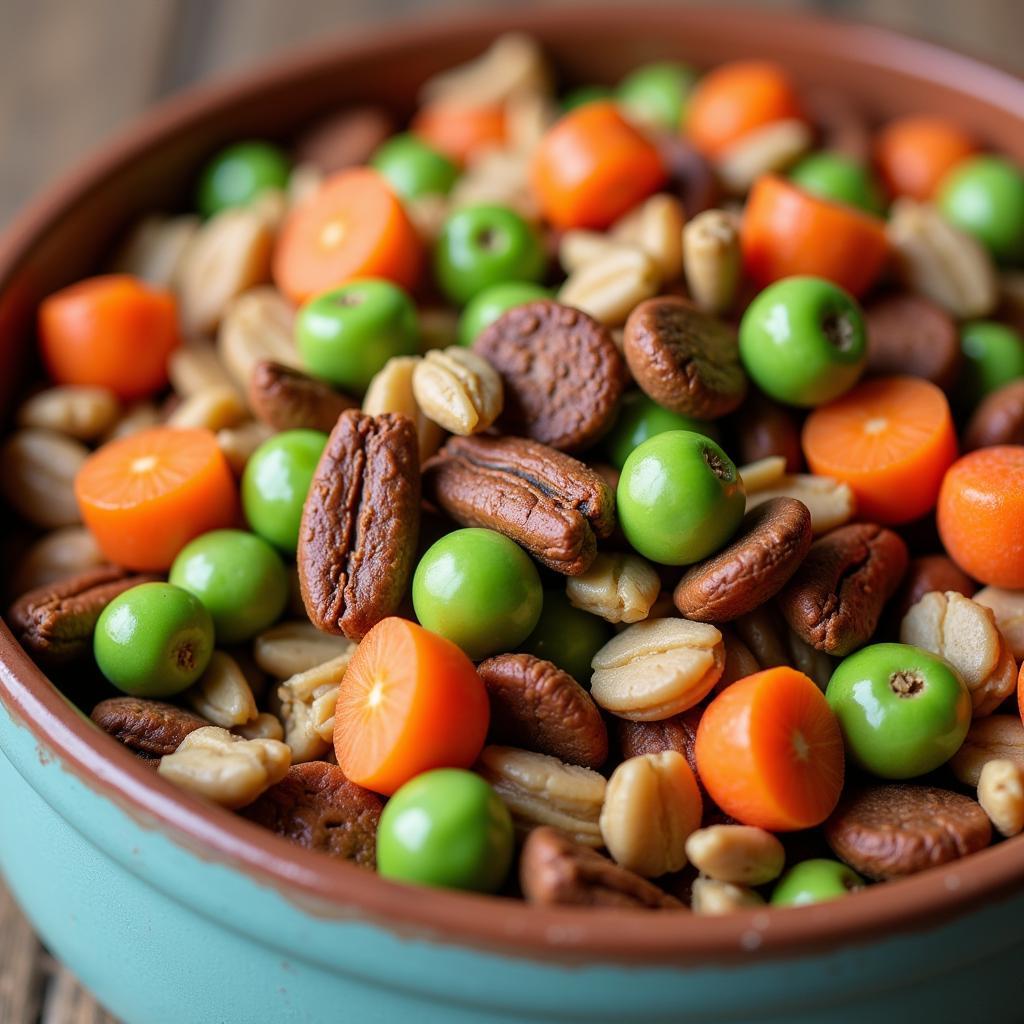 Bowl of Fresh Pet Food Ingredients