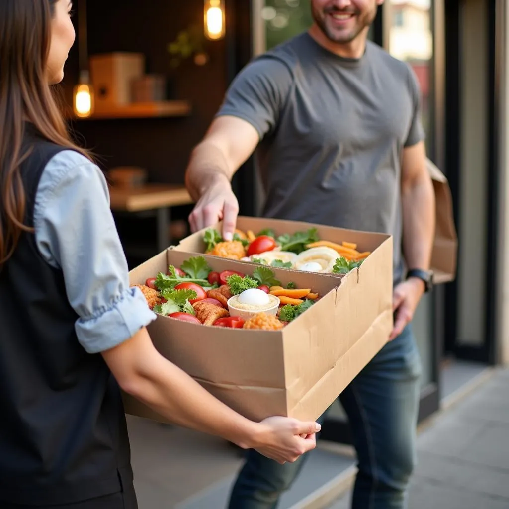 Presenting Food Delivery in Branded Boxes