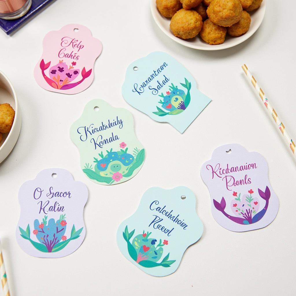 Printable Mermaid Party Food Labels with Fun Names