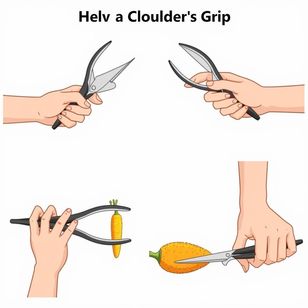 Demonstrating the Proper Grip for Kitchen Scissors