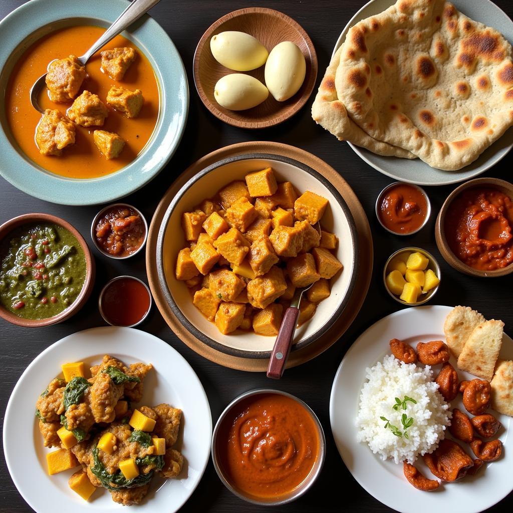 A Colorful Spread of Punjabi Indian Dishes