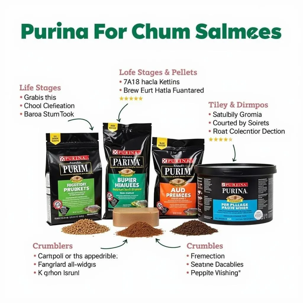 Various Purina Fish Food Formulations for Chum Salmon