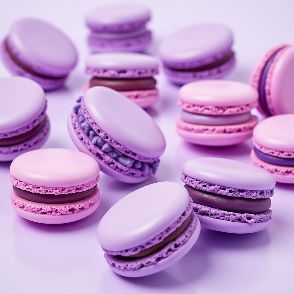 Purple Macarons Made with Gel Food Coloring