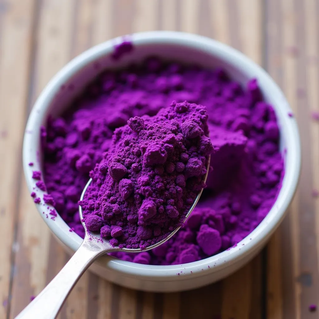 Purple yam powder for natural food coloring