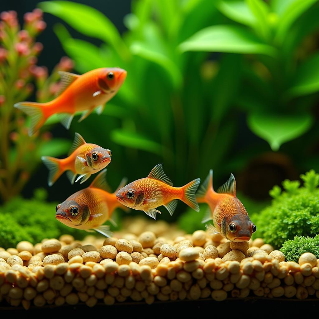 Pygmy Corydoras Enjoying Sinking Pellets