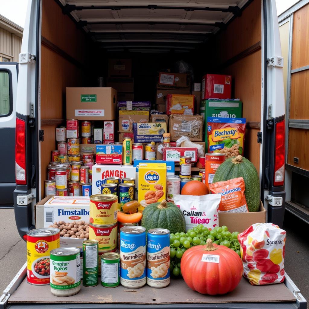 Donations at a Racine WI food bank