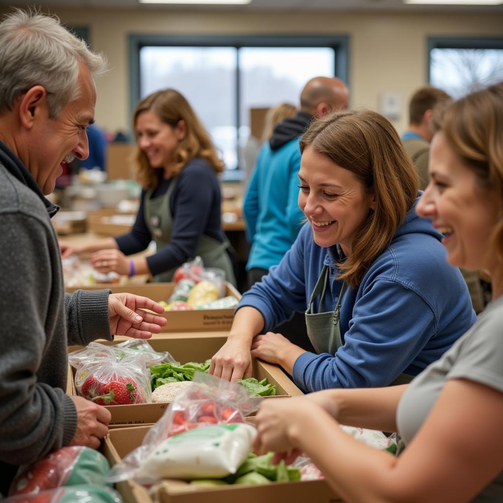 Volunteers at a Racine WI food pantry