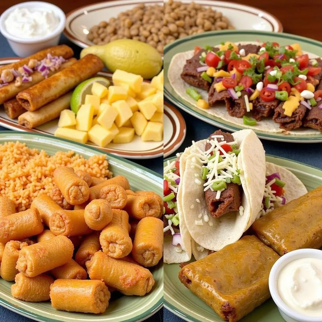 A vibrant platter of Rancho Viejo's signature dishes