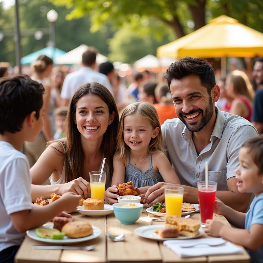 A family enjoying the Randolph Food Truck Festival