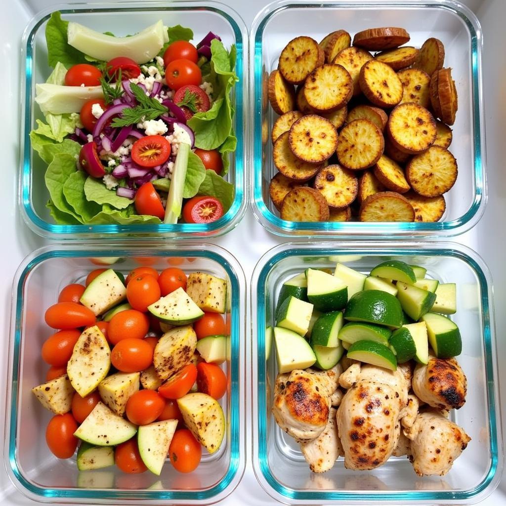 Meal prepping with rectangle glass food containers