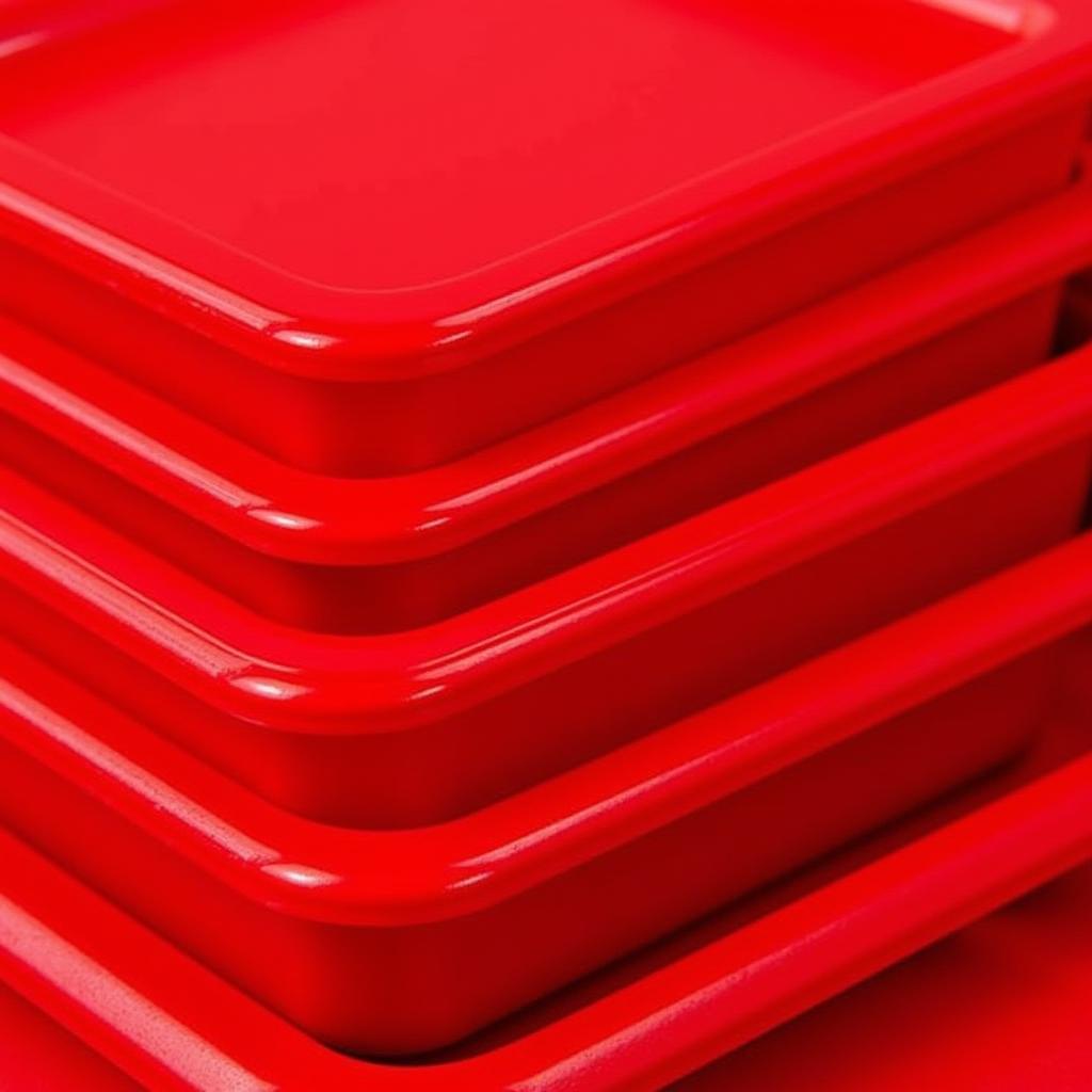 Stack of Classic Red Food Trays