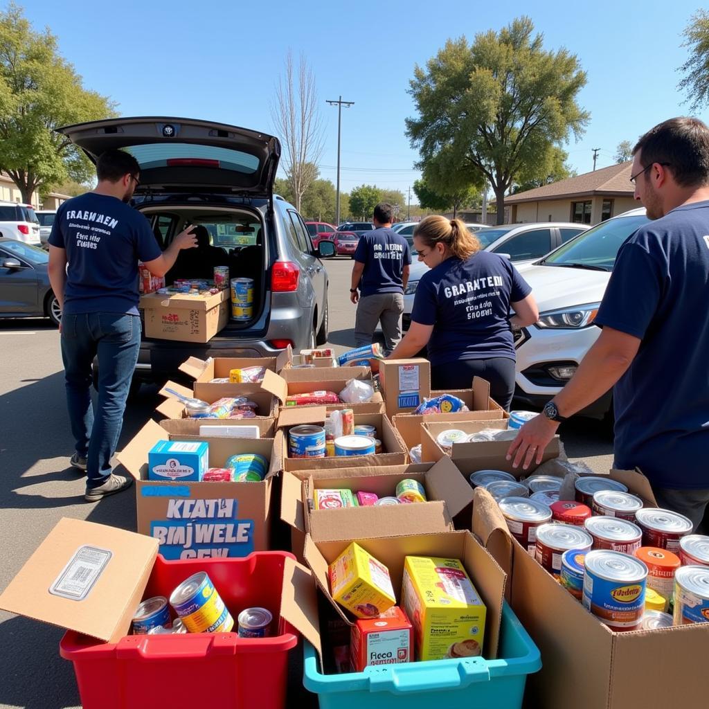 Community food drive in Redlands, CA