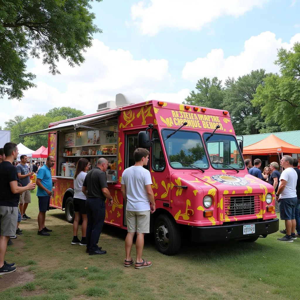 Refrigerated Food Truck at a Busy Event