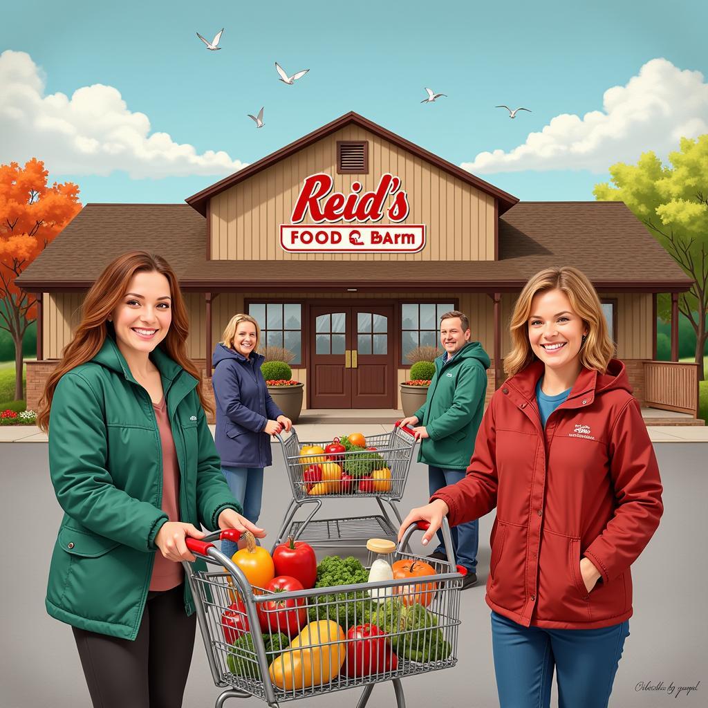 Happy Shoppers at Reid's Food Barn in Olean, NY