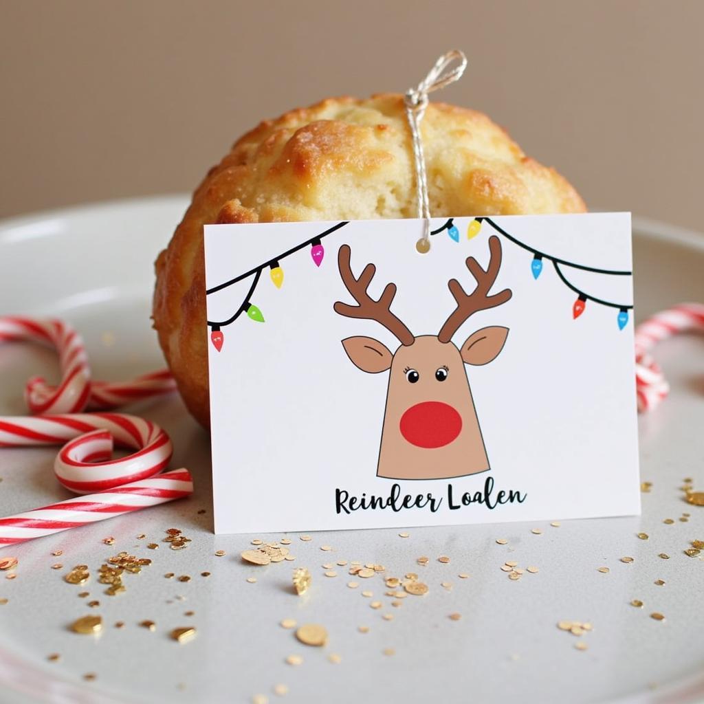 Printable Reindeer Food Tag with Christmas Lights