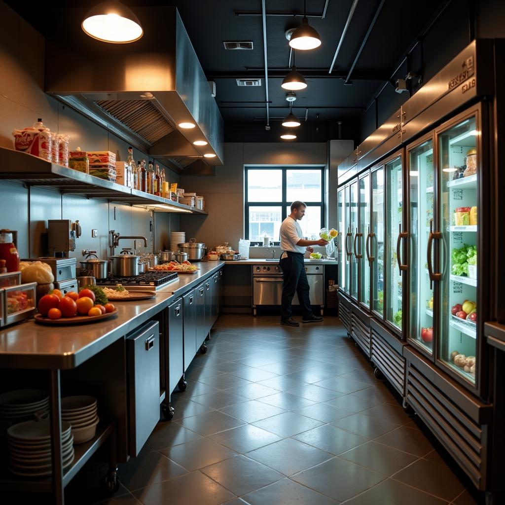 Various Refrigeration Units in a Restaurant Kitchen