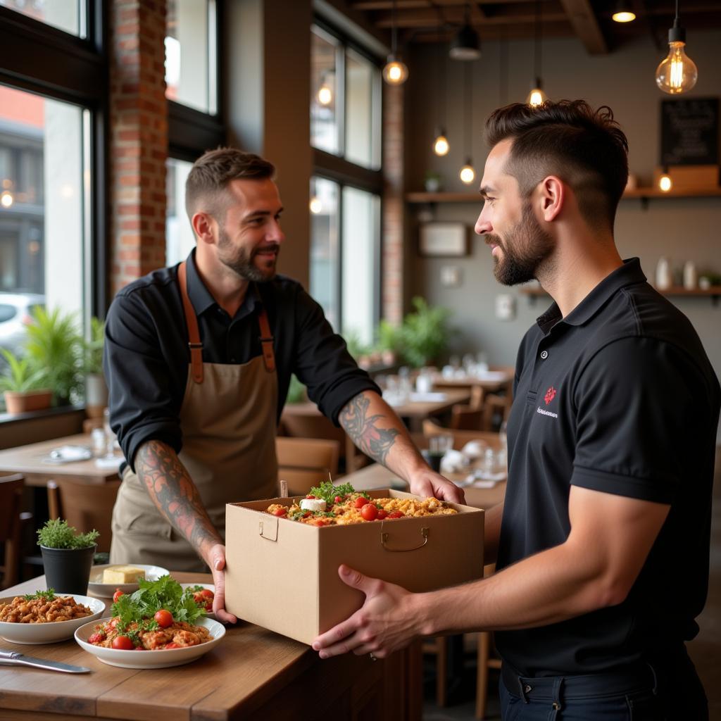 Restaurant Owner Checking Food Delivery from Distributor