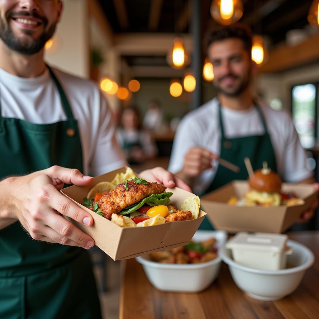 Restaurant Using Compostable Packaging