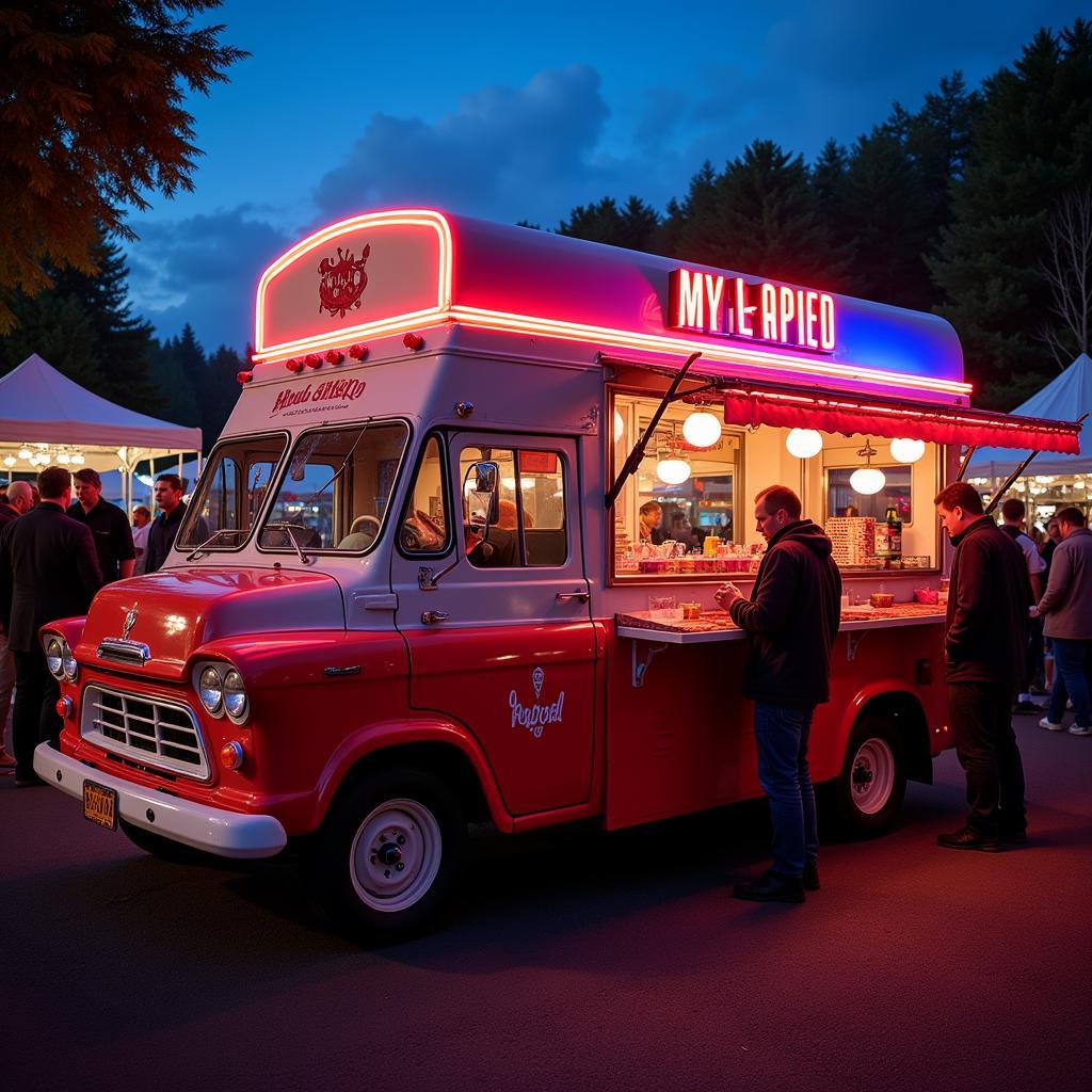 Classic Retro Food Van at a Food Festival