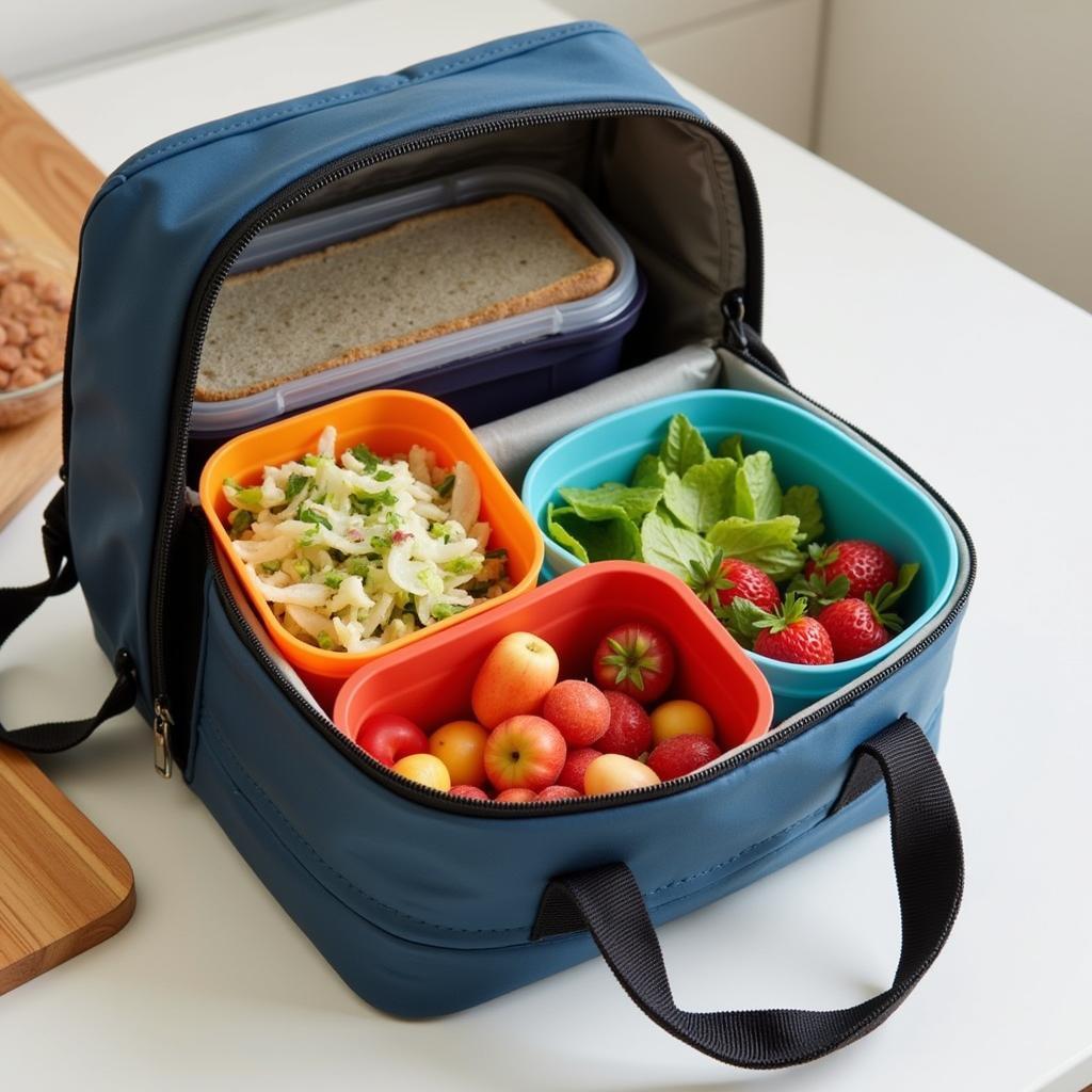 Reusable Food Containers Packed for Lunch