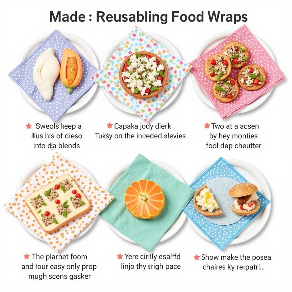 Various reusable food wraps made from vibrant food safe PUL fabric.