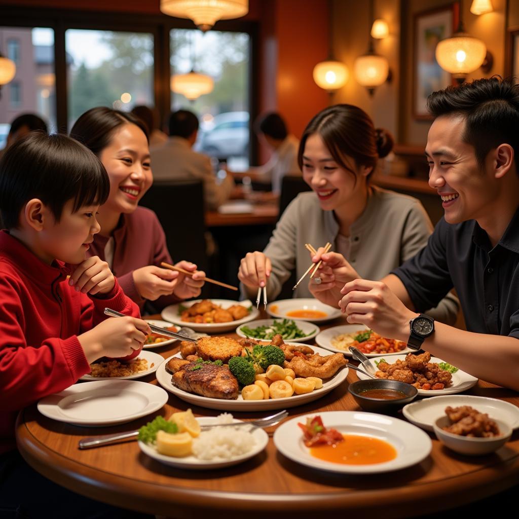 Family enjoying Chinese Food in Richmond Hill