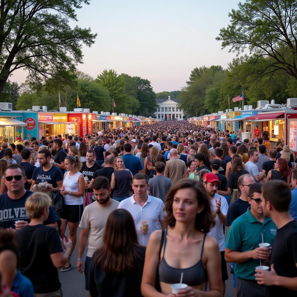 Crowds enjoying the Rochester Food Truck Rodeo