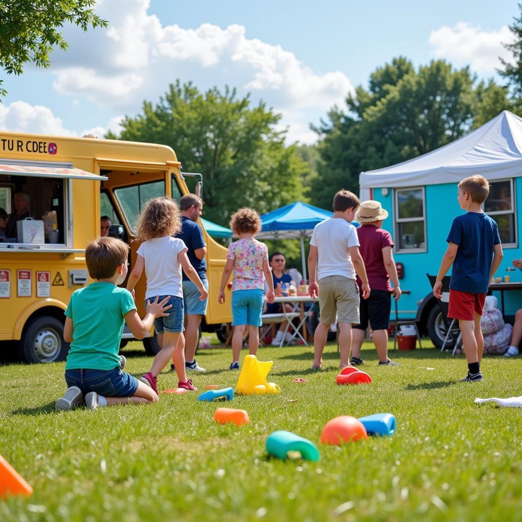 Families enjoying the Rochester Food Truck Rodeo