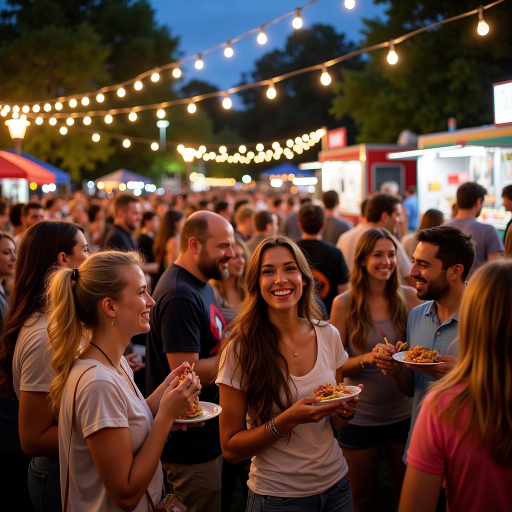 Crowd enjoying food truck friday in Rock Hill SC