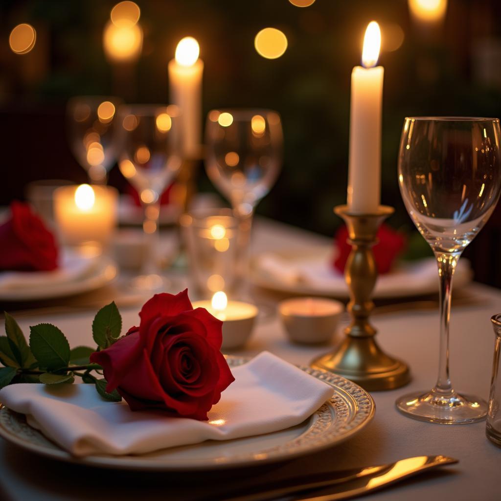 Romantic Dinner Table Setting