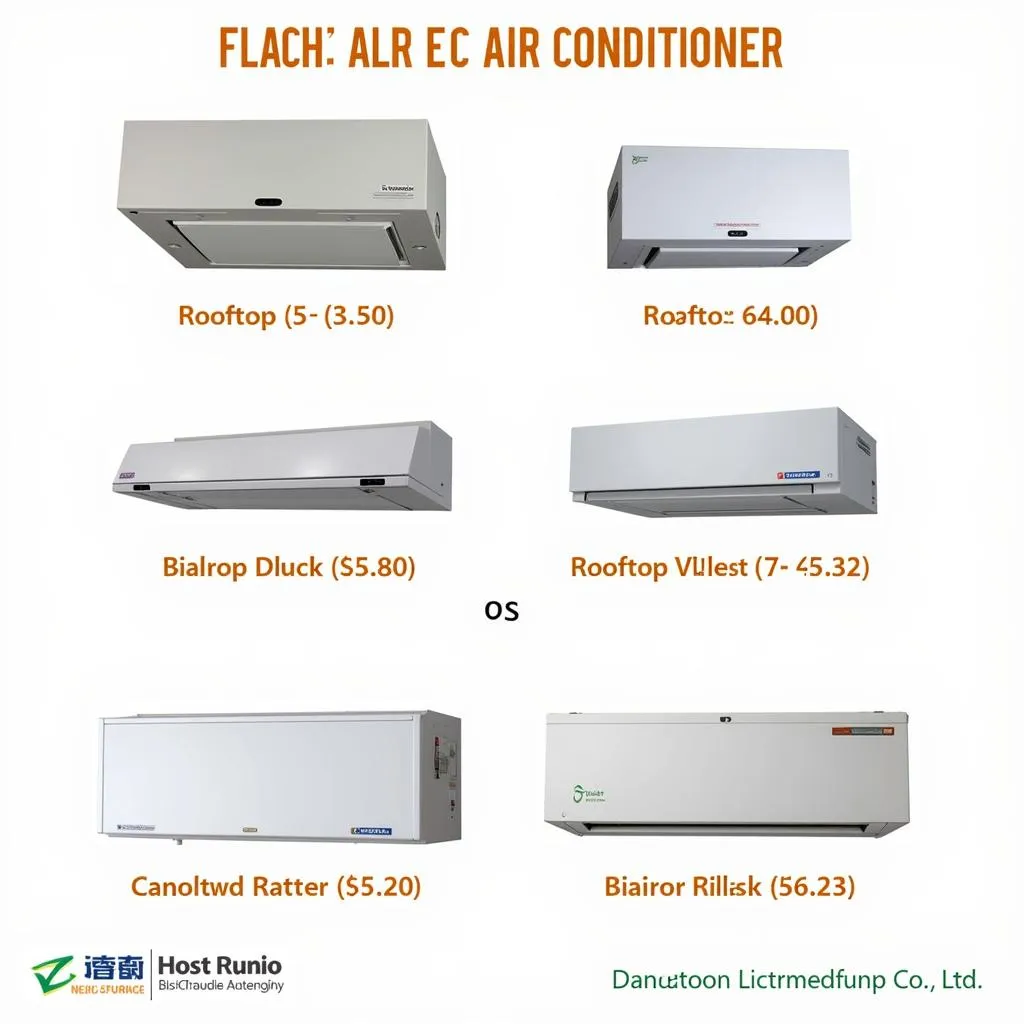 Different types of rooftop air conditioners for food trucks