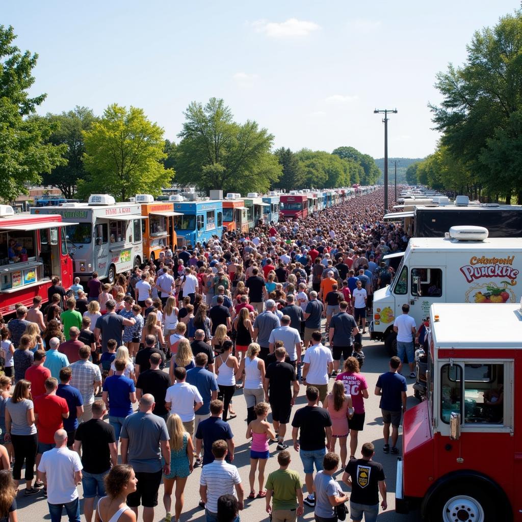 Crowds gather at the Rosemount Food Truck Festival