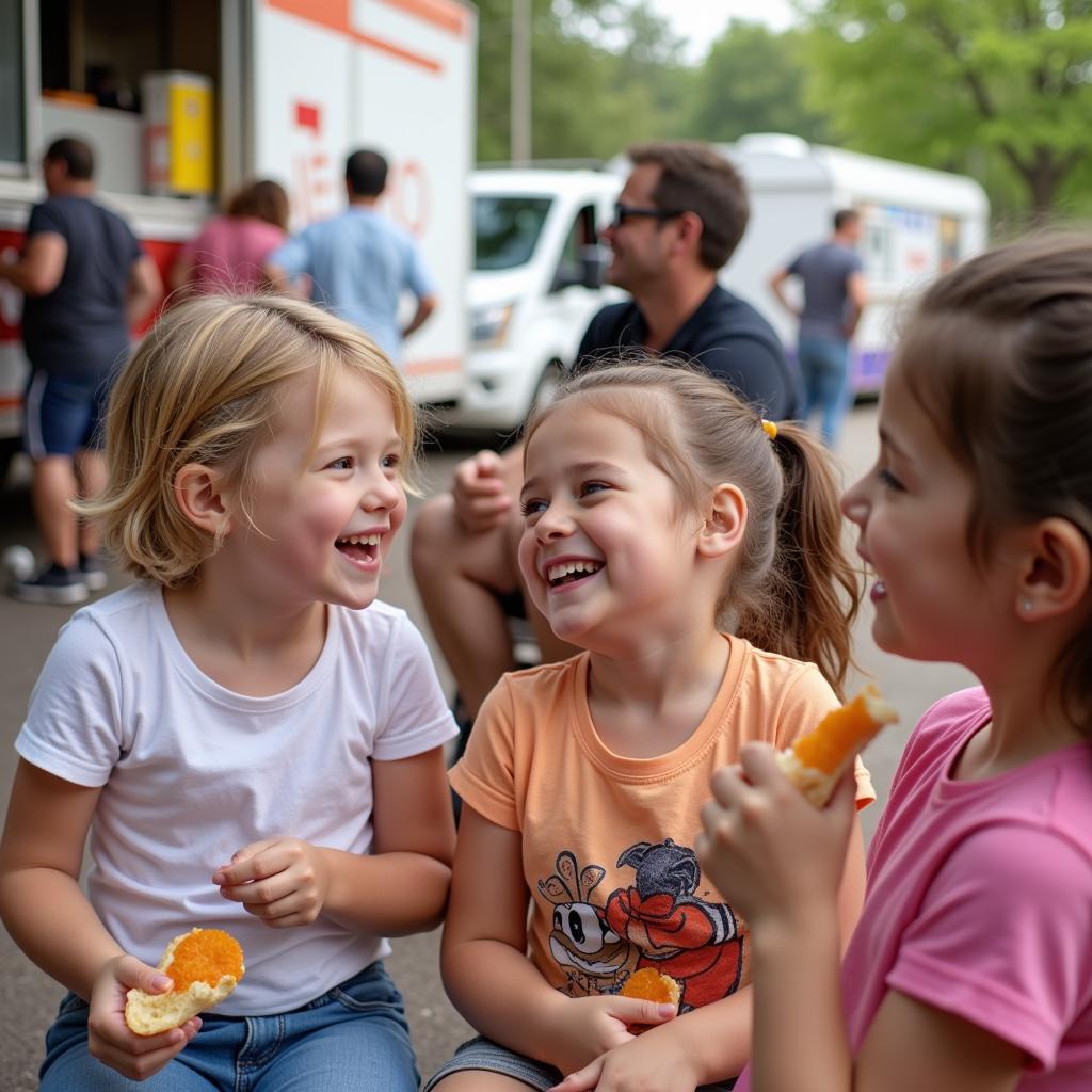 Families enjoy the festivities at the Rosemount Food Truck Festival.