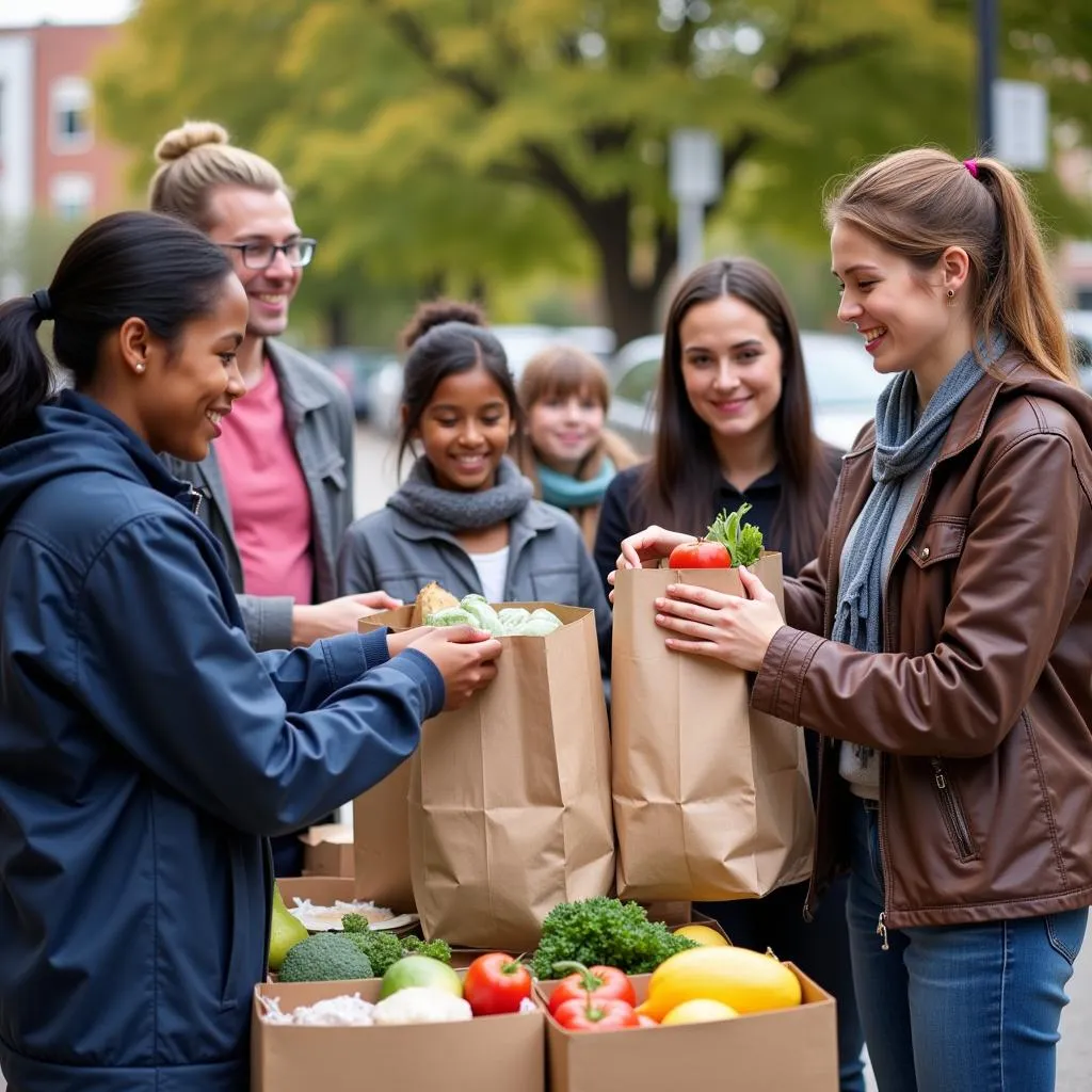 Donating Food at a Round Lake Food Pantry