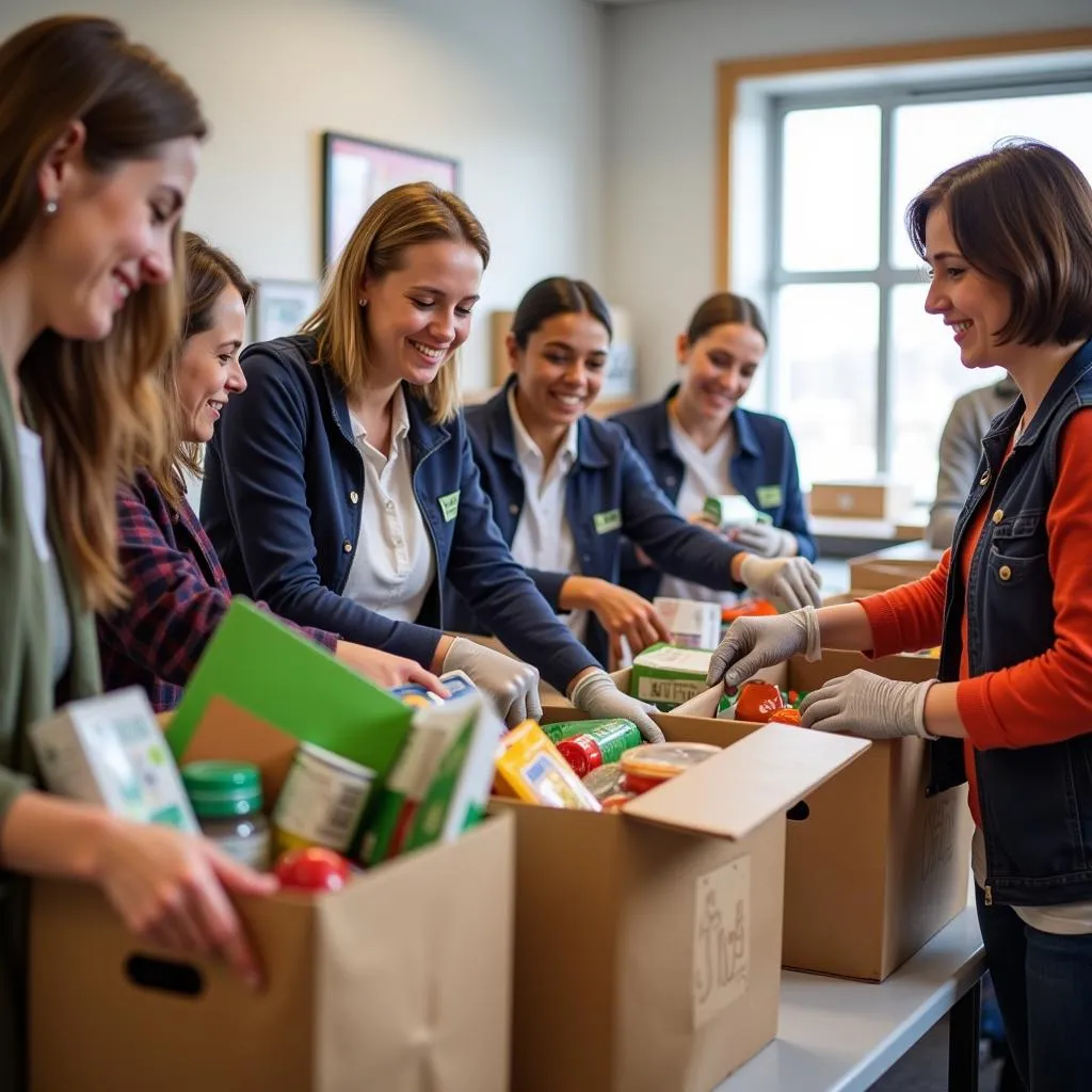 Volunteers at a Round Lake Food Pantry