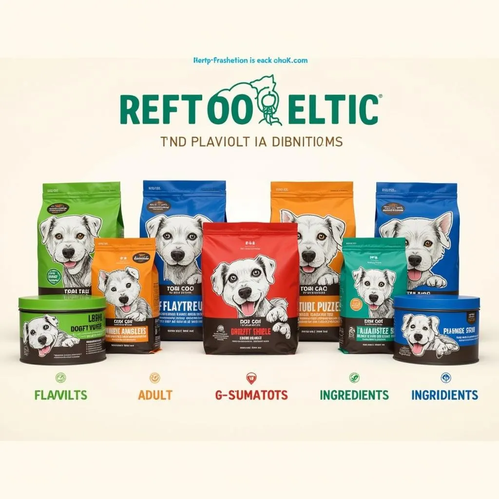 A variety of ruff and tuff dog food options