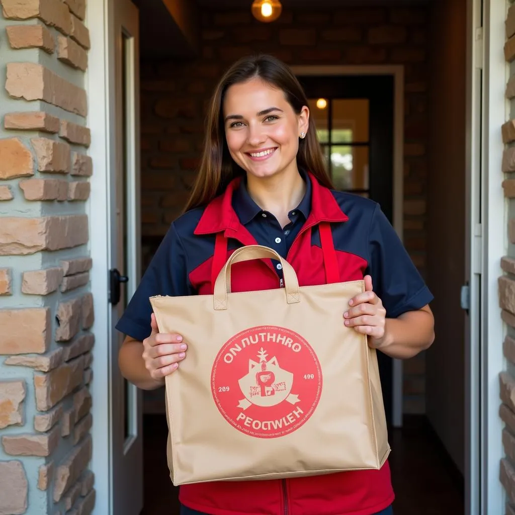 Russian Food Delivery Person