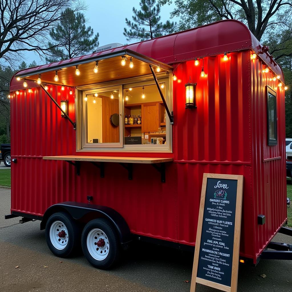 A rusty rail food truck with a welcoming exterior