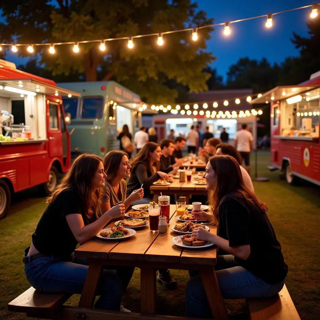 Enjoying Food at a Sacramento Food Truck Park