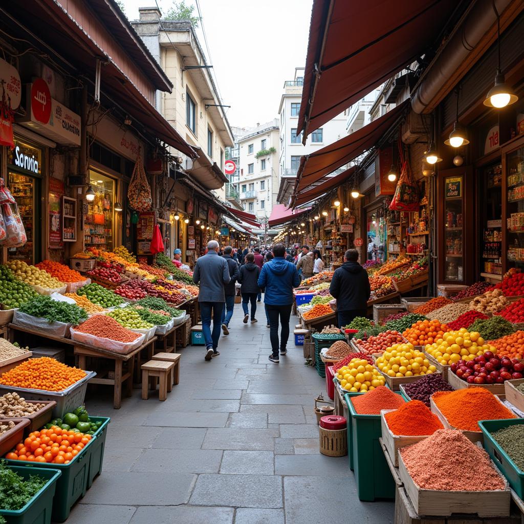 Safad food market bustling with fresh produce