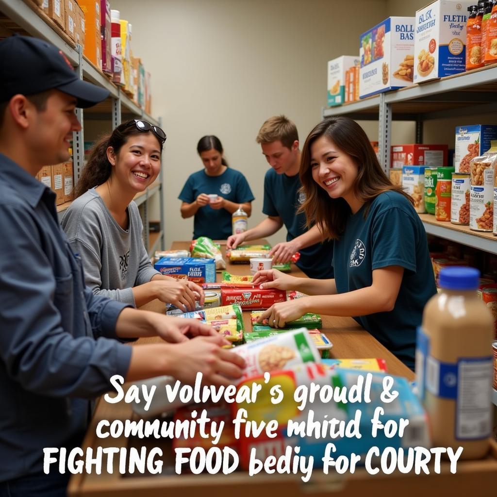 Volunteers organizing and distributing food at Saint Andrew's Food Pantry